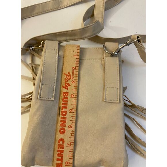 Claire SW Western Mini Crossbody Beige Fringes 8"x6" Faux Leather - Picture 6 of 6